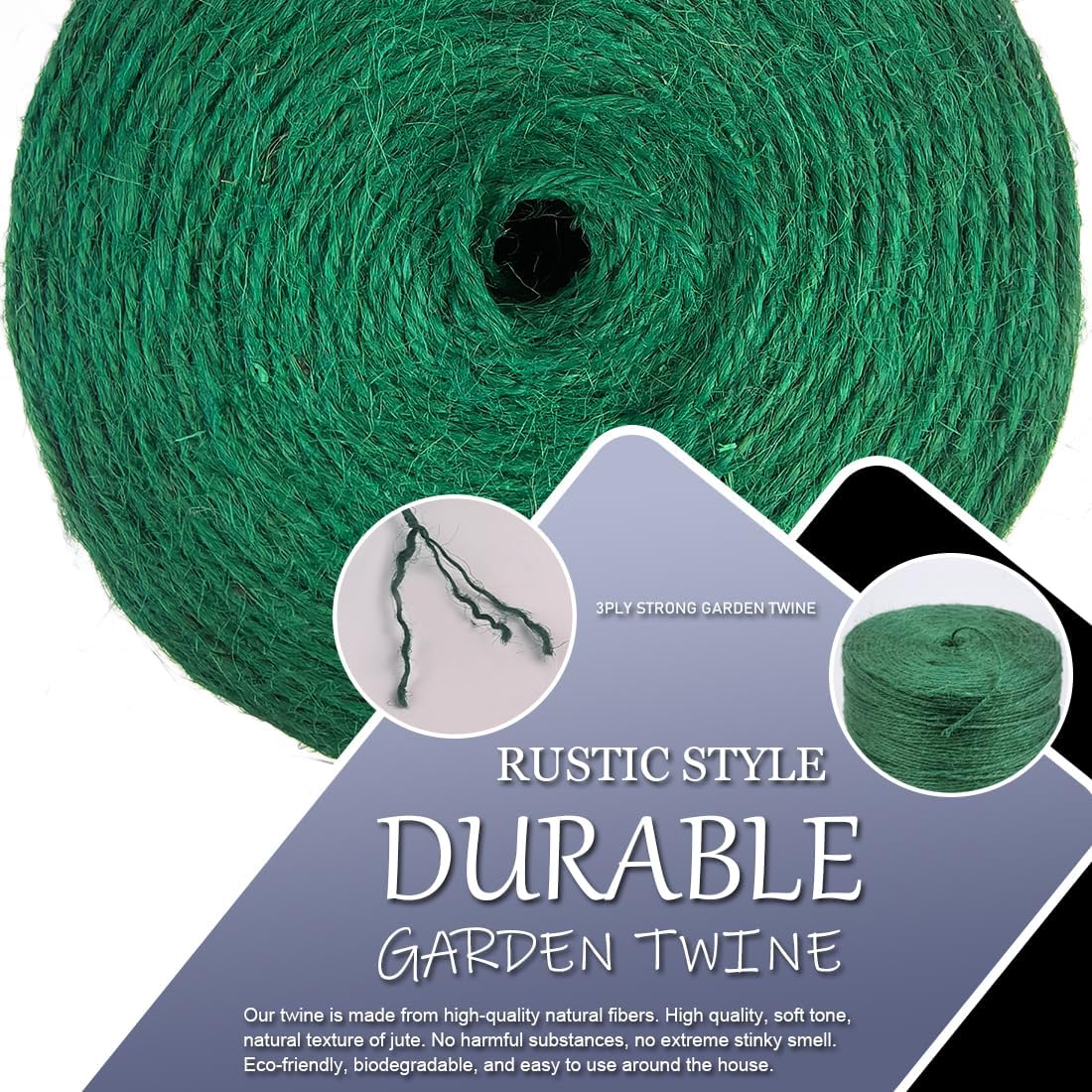 PerkHomy Natural Jute Garden Twine, 800 Feet - Detail view