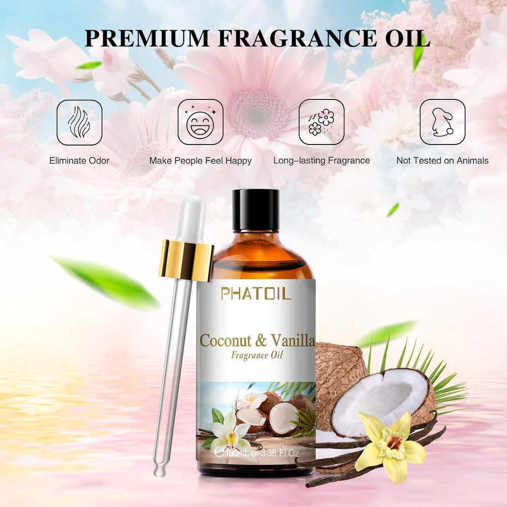 PHATOIL Coconut and Vanilla Fragrance Oil, 3.38 oz - Alternate angle