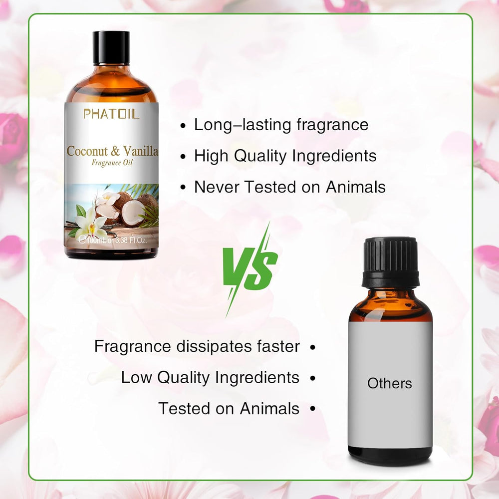 PHATOIL Coconut and Vanilla Fragrance Oil, 3.38 oz - Close-up