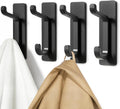 pickpiff Adhesive Wall Hooks, Black, 4 Pack