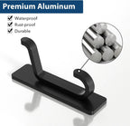 pickpiff Adhesive Wall Hooks, Black, 4 Pack - In use