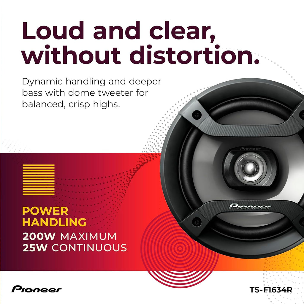 Pioneer TS-F1634R 6.5 Inch 2-Way Speakers Pair - Close-up