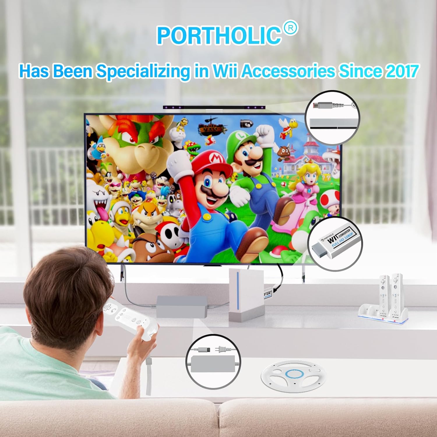 Portholic Wii to HDMI Converter 1080p - In use