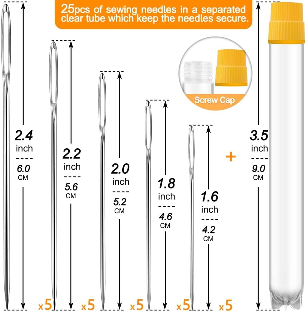 JollMono Hand Sewing Needles, Large Eye - Detail view