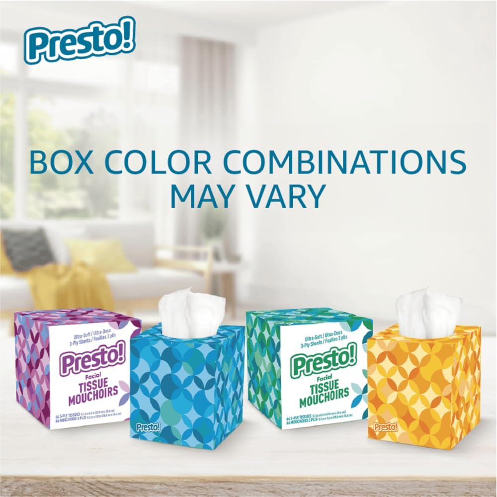 Presto! 3-Ply Facial Tissues, 264 Count - Packaging