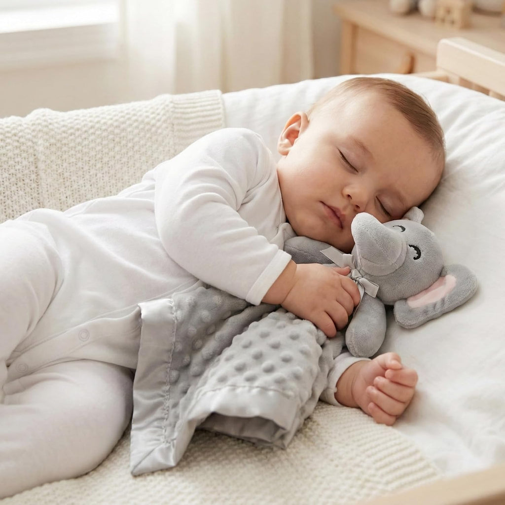 Elephant Security Blanket, Plush Lovey - Detail view
