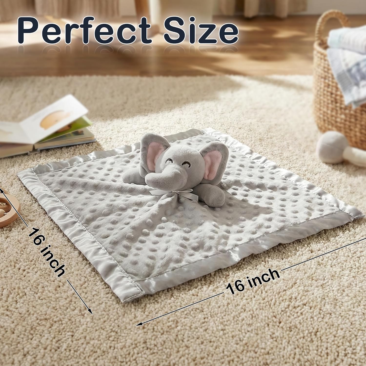 Elephant Security Blanket, Plush Lovey - Additional view