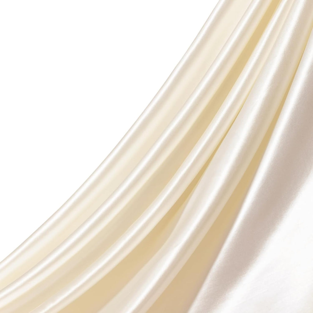 Q&J Beige Satin Fabric by the Yard, 55 Inch Wide