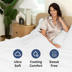 Queen 4 Piece Bed Sheet Set, Deep Pocket, White - Close-up