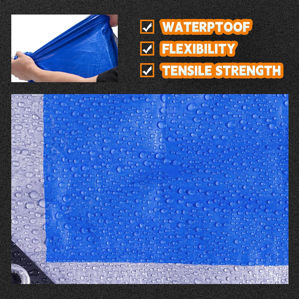 Raindeway Waterproof Poly Tarp, 8x10 Ft, 5.5 Mil - Close-up