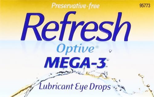 Refresh Optive Mega-3 Eye Drops, 30 Vials - Size reference