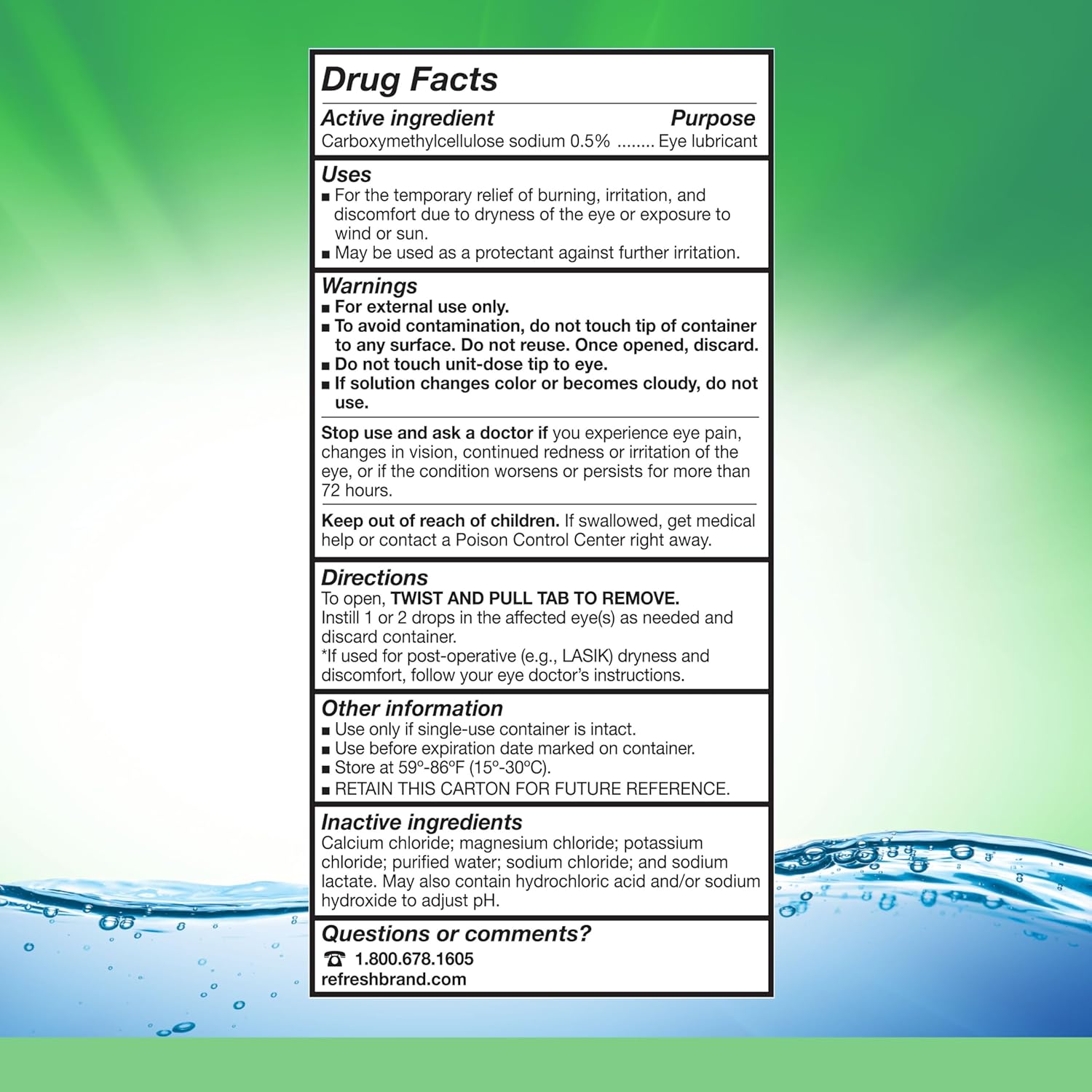 Refresh Plus Eye Drops, 70 Single Use Vials - Size reference