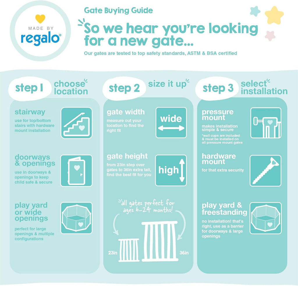 Regalo Easy Step Baby Gate, 29-38.5 In - Detail view