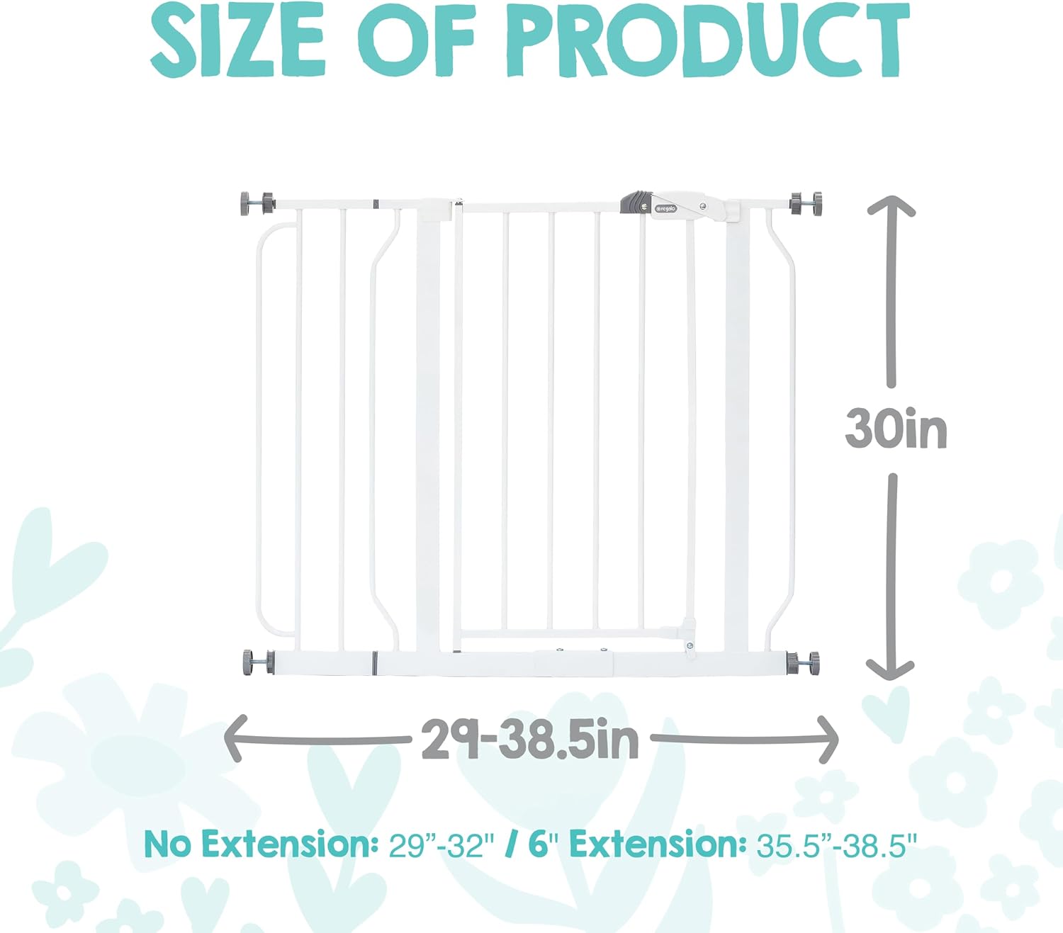 Regalo Easy Step Baby Gate, 29-38.5 In - Detail view