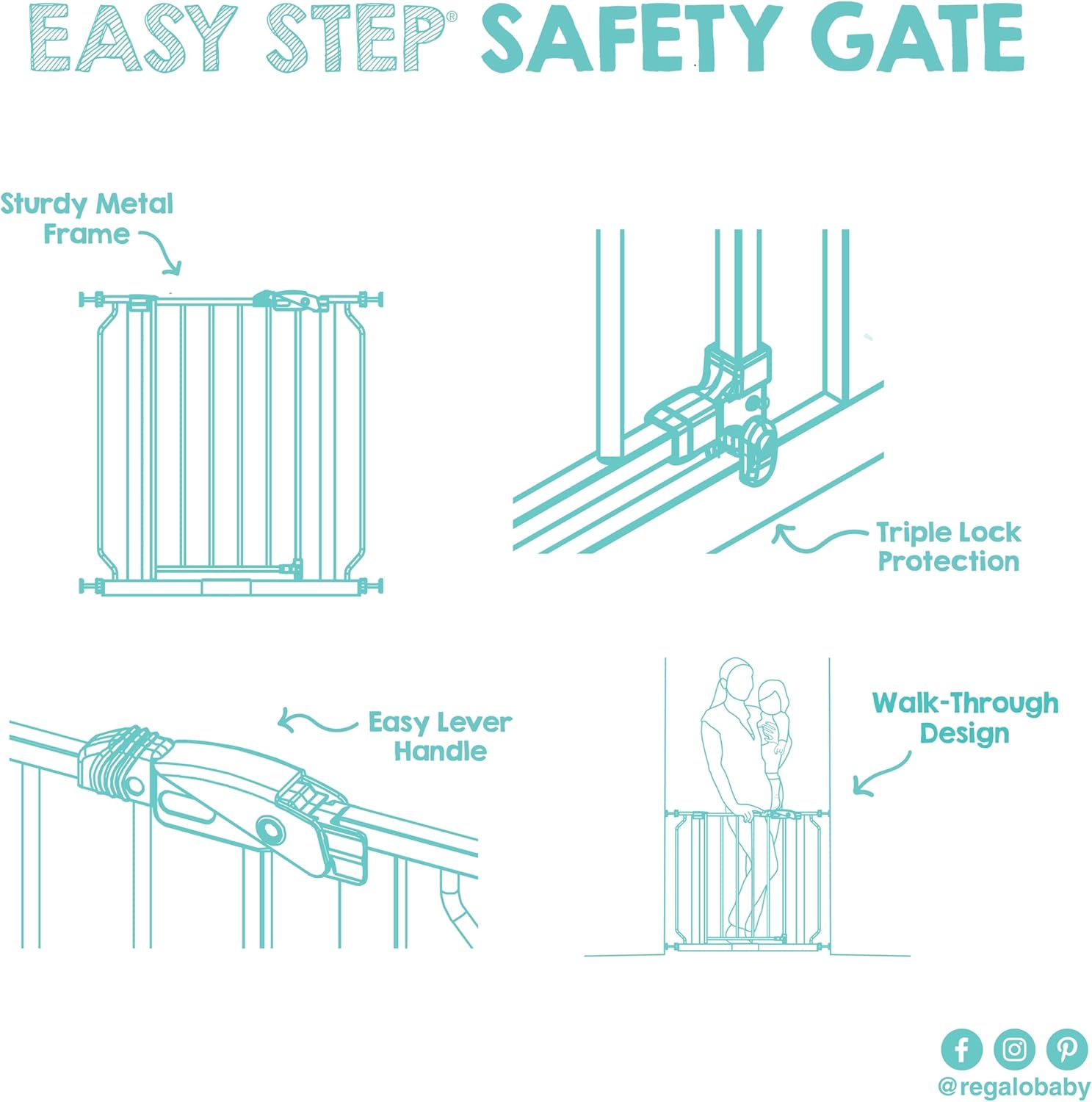 Regalo Easy Step Baby Gate, 29-38.5 In - Additional view