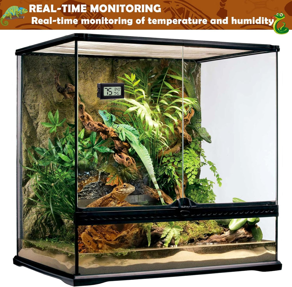 Digital Reptile Thermometer & Humidity Gauge 2-Pack - Close-up