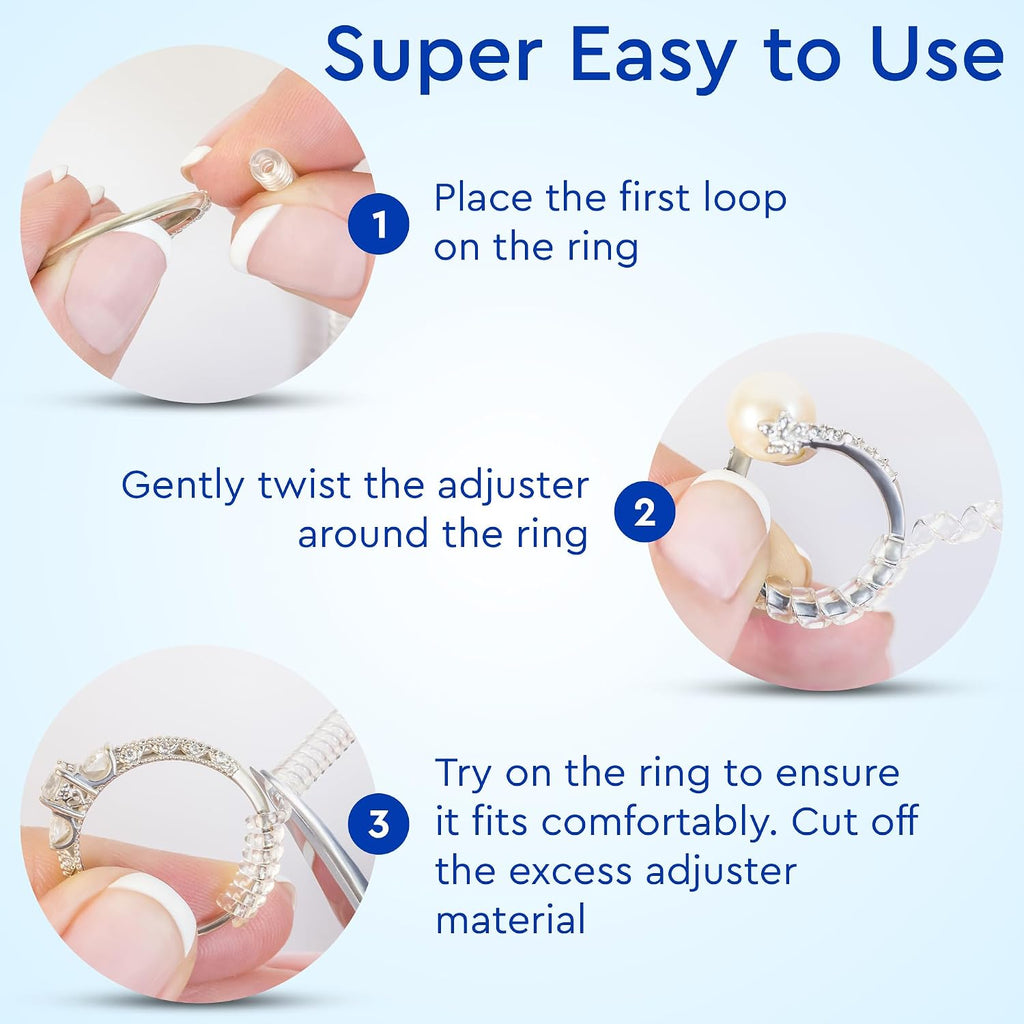 Ring Size Adjuster 12-Pack for Loose Rings - Close-up