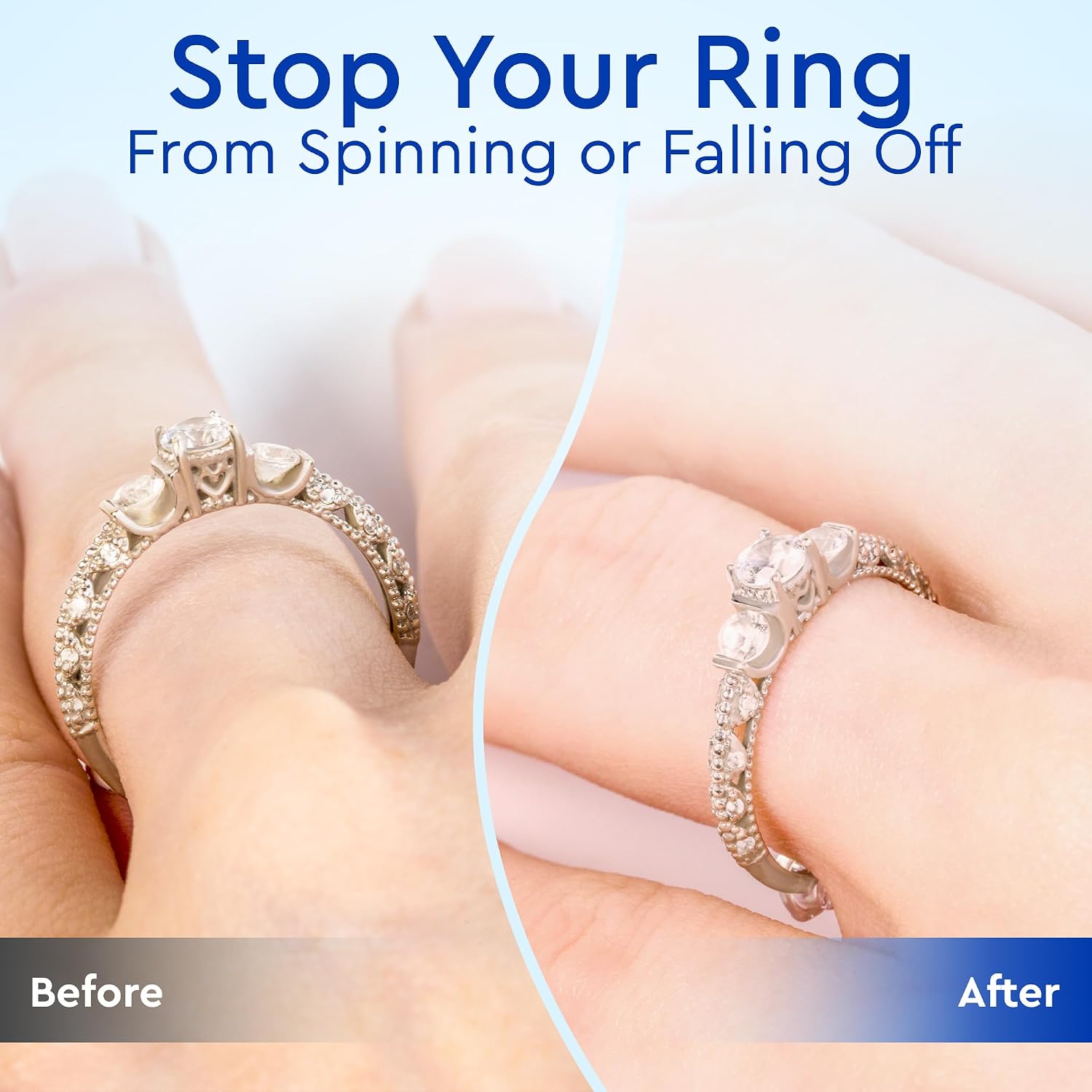 Ring Size Adjuster 12-Pack for Loose Rings - Size reference