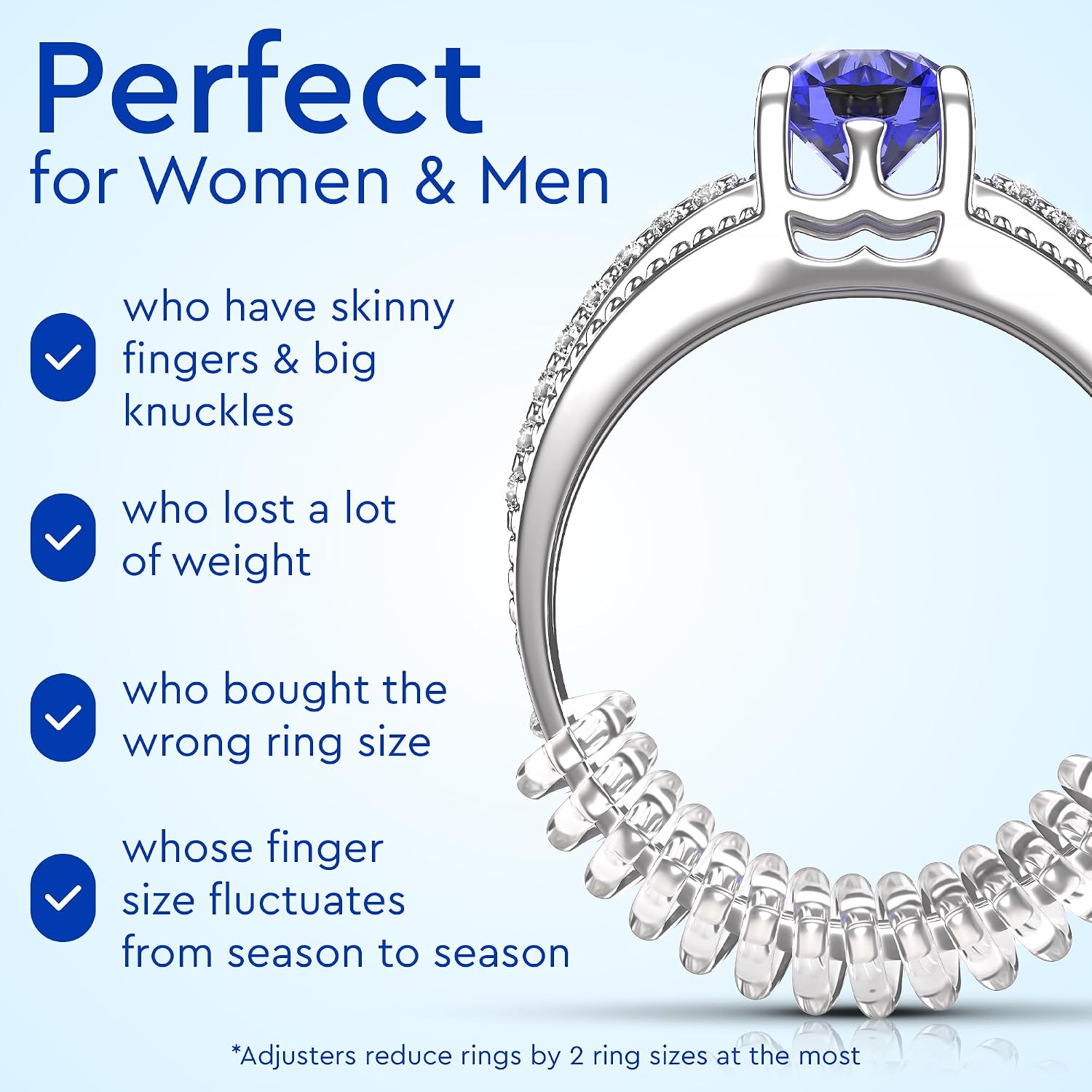 Ring Size Adjuster 12-Pack for Loose Rings - Packaging