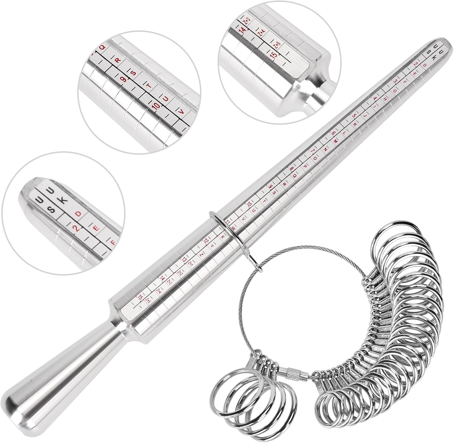 27-Pc Ring Sizer Measuring Tool Kit - Detail view