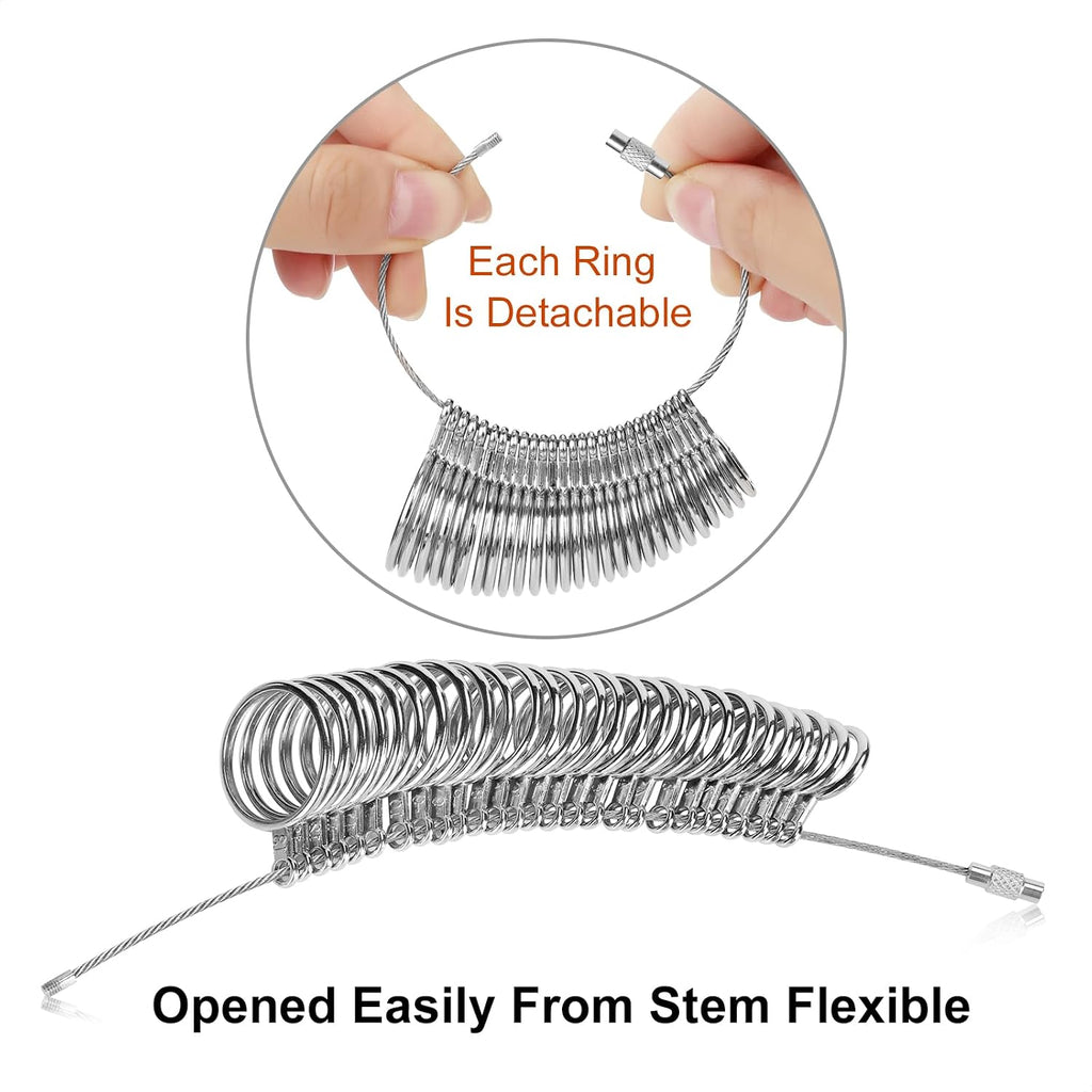 27-Pc Ring Sizer Measuring Tool Kit - Size reference