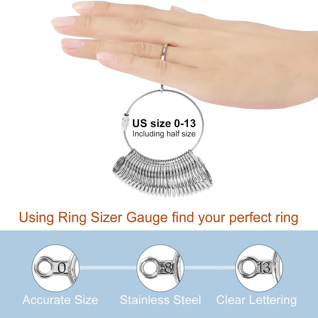 27-Pc Ring Sizer Measuring Tool Kit - In use