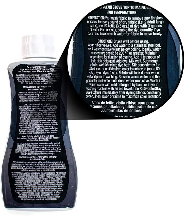 Rit DyeMore Dye with Gloves, 7 Oz, Graphite - Detail view