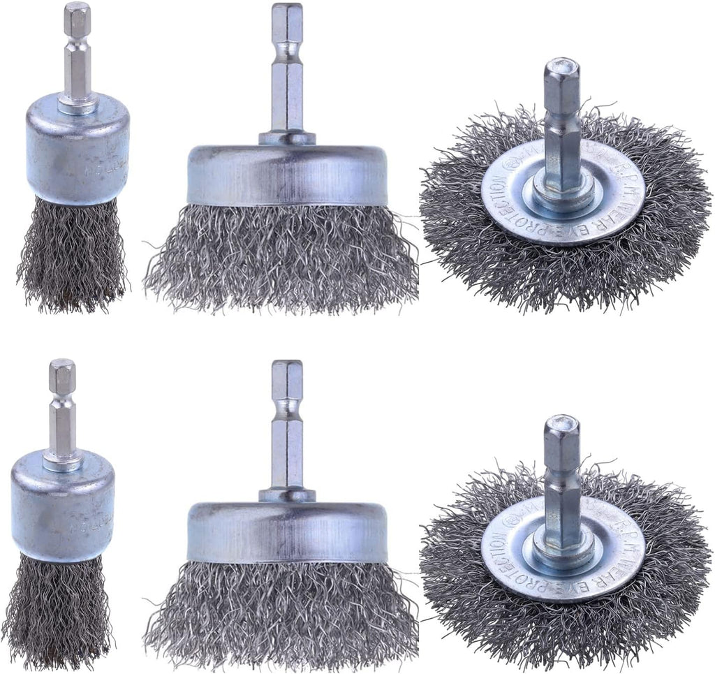 Rocaris Wire Wheel & Pen Brush Set, 6-Pack