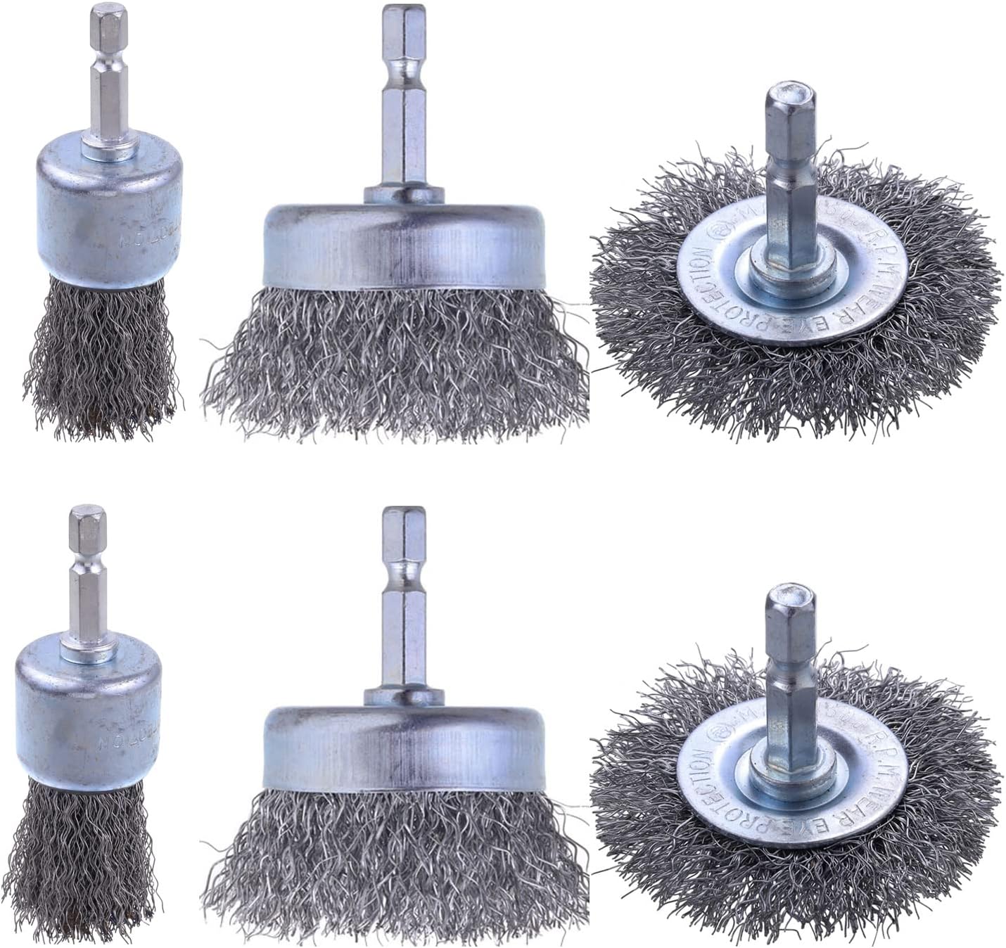 Rocaris Wire Wheel & Pen Brush Set, 6-Pack