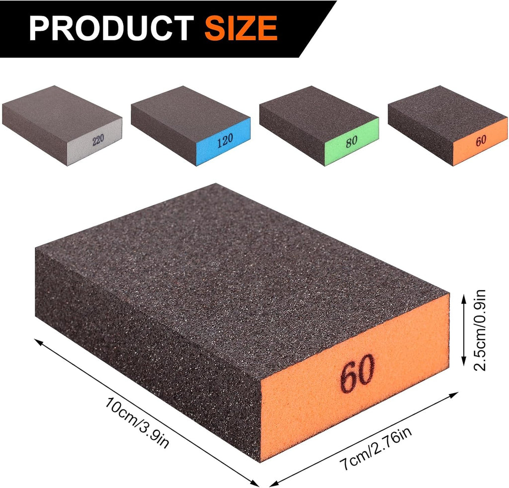 Romeda 8-Pack Sanding Sponge, 4 Grits 60-220 - Detail view