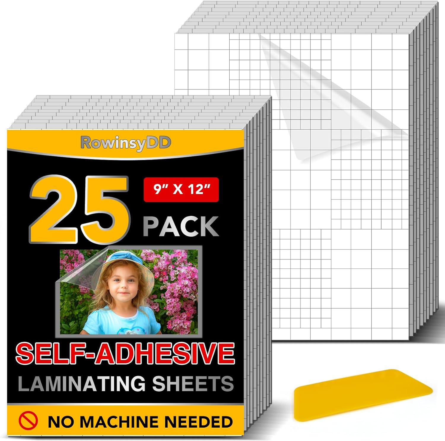RowinsyDD 25-Pack Laminating Sheets, 9x12 Inch