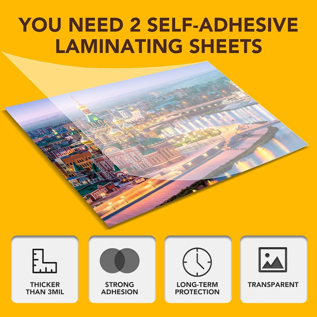 RowinsyDD 25-Pack Laminating Sheets, 9x12 Inch - Detail view