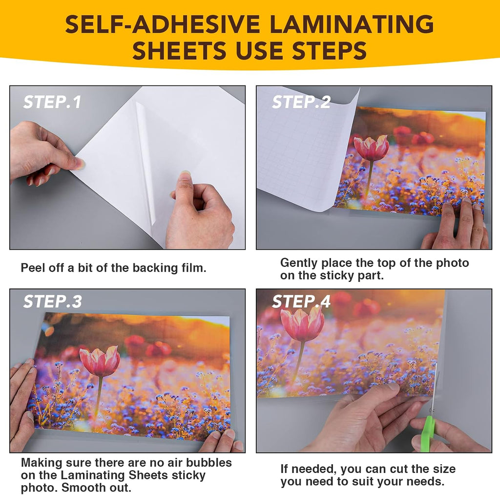 RowinsyDD 25-Pack Laminating Sheets, 9x12 Inch - Alternate angle