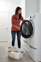 Rubbermaid Large Hip-Hugger Laundry Basket, White - Packaging
