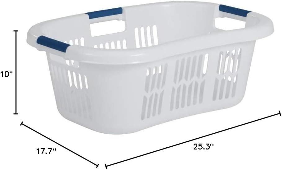 Rubbermaid Large Hip-Hugger Laundry Basket, White - Additional view