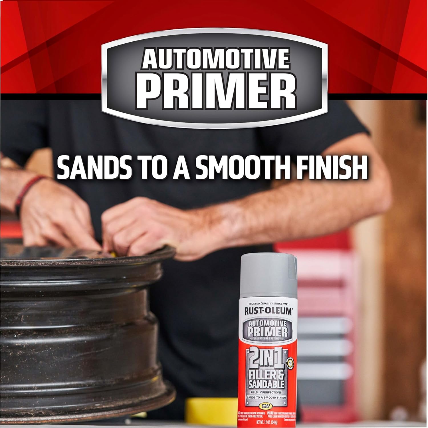 Rust-Oleum 260510 Filler and Primer Spray, Gray - Alternate angle