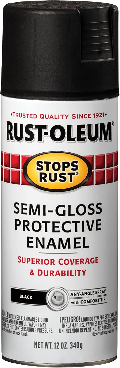 Rust-Oleum Stops Rust Spray Paint, Semi-Gloss Black