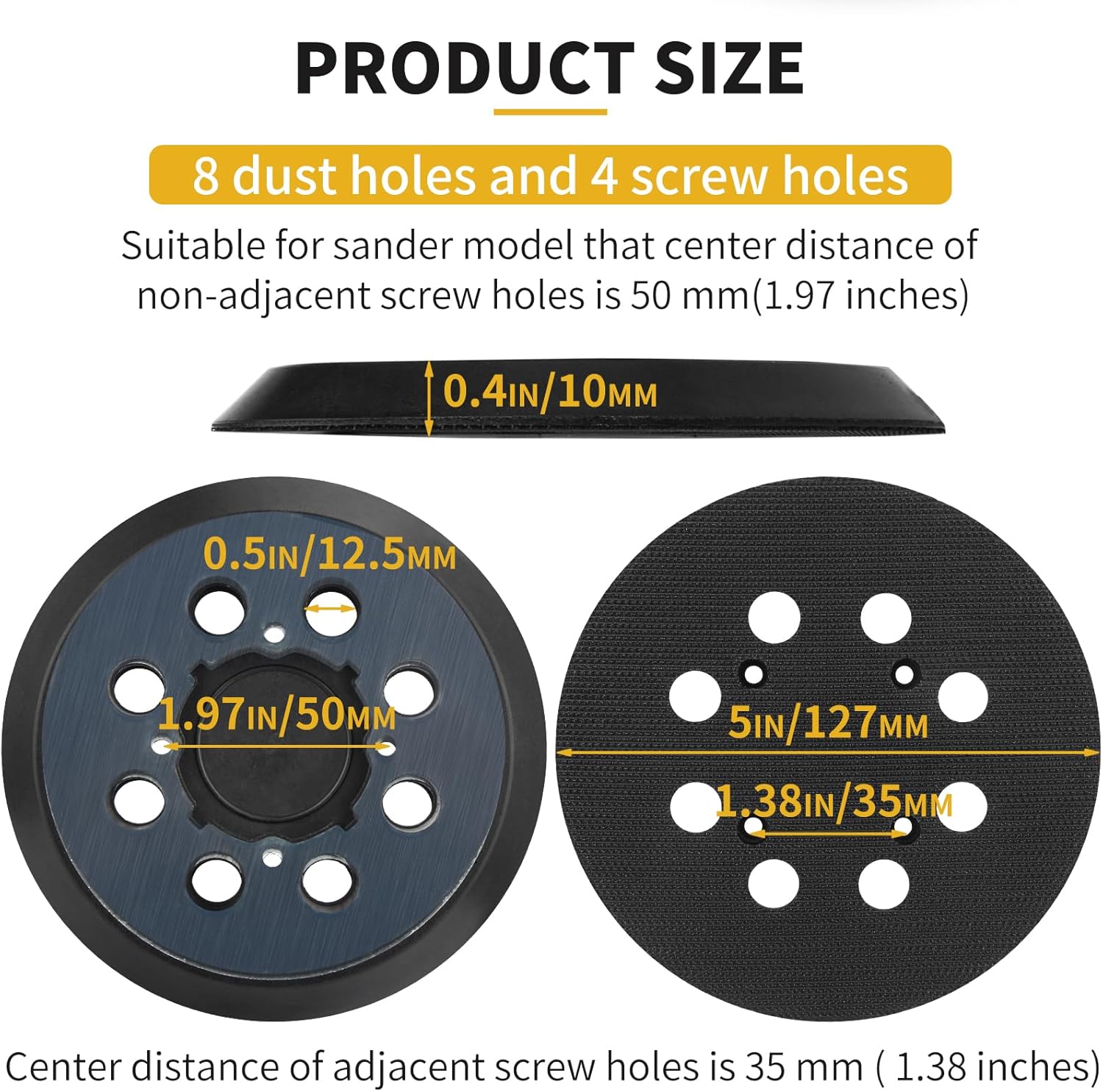 Gnellkoor Sander Pad Replacement for DeWalt - Alternate angle