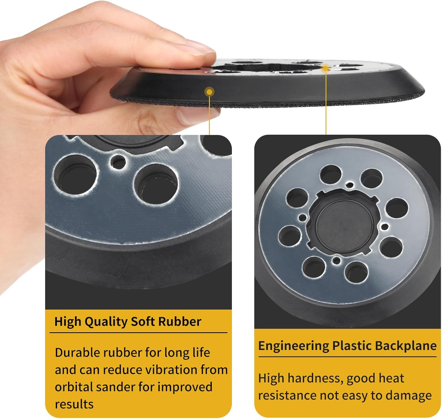 Gnellkoor Sander Pad Replacement for DeWalt - Size reference