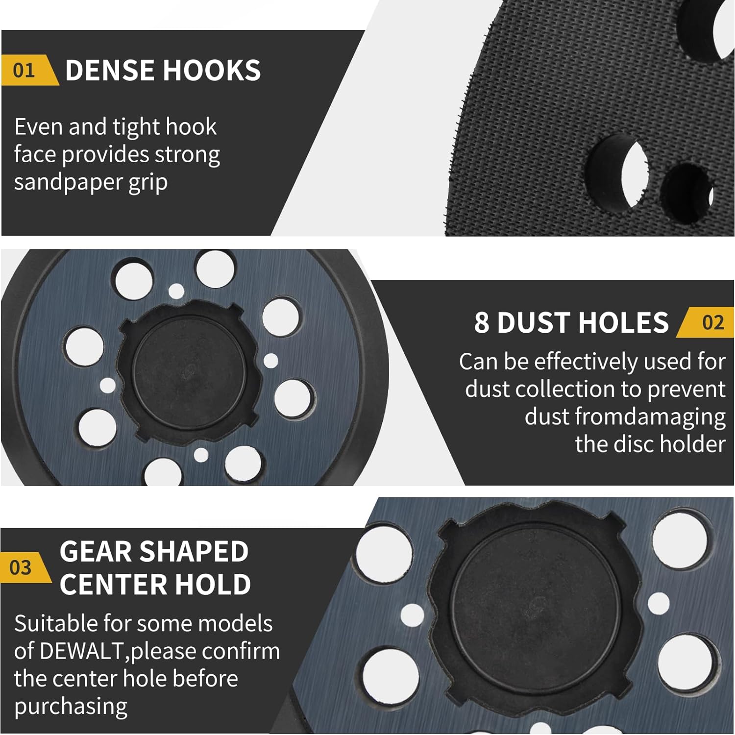 Gnellkoor Sander Pad Replacement for DeWalt - In use