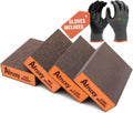 Afruxy Sanding Sponge 4-Pack with Gloves