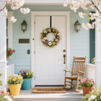 Sattiyrch Over The Door Wreath Hanger, Black - In use