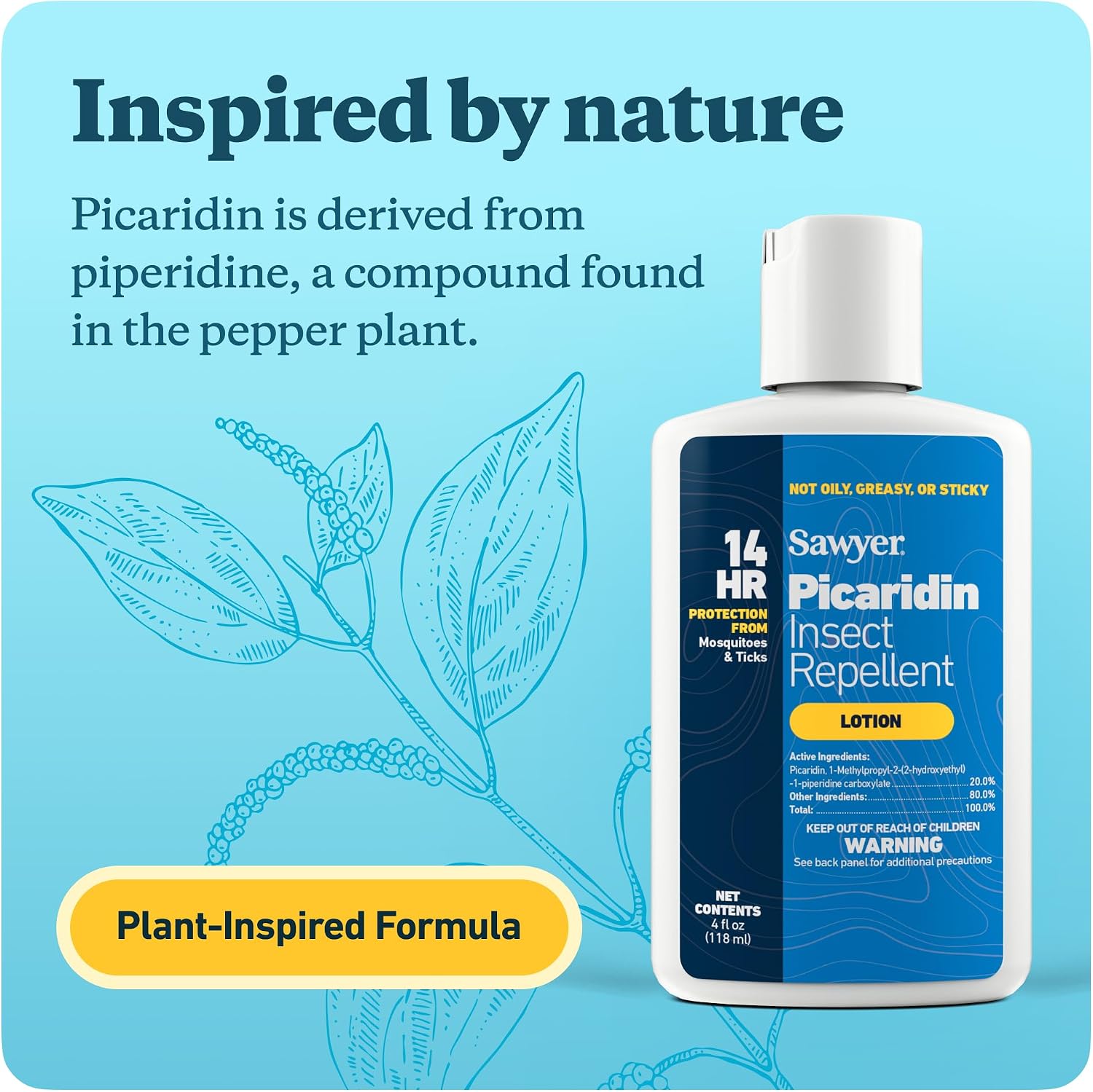Sawyer Insect Repellent Lotion, 20% Picaridin - Alternate angle