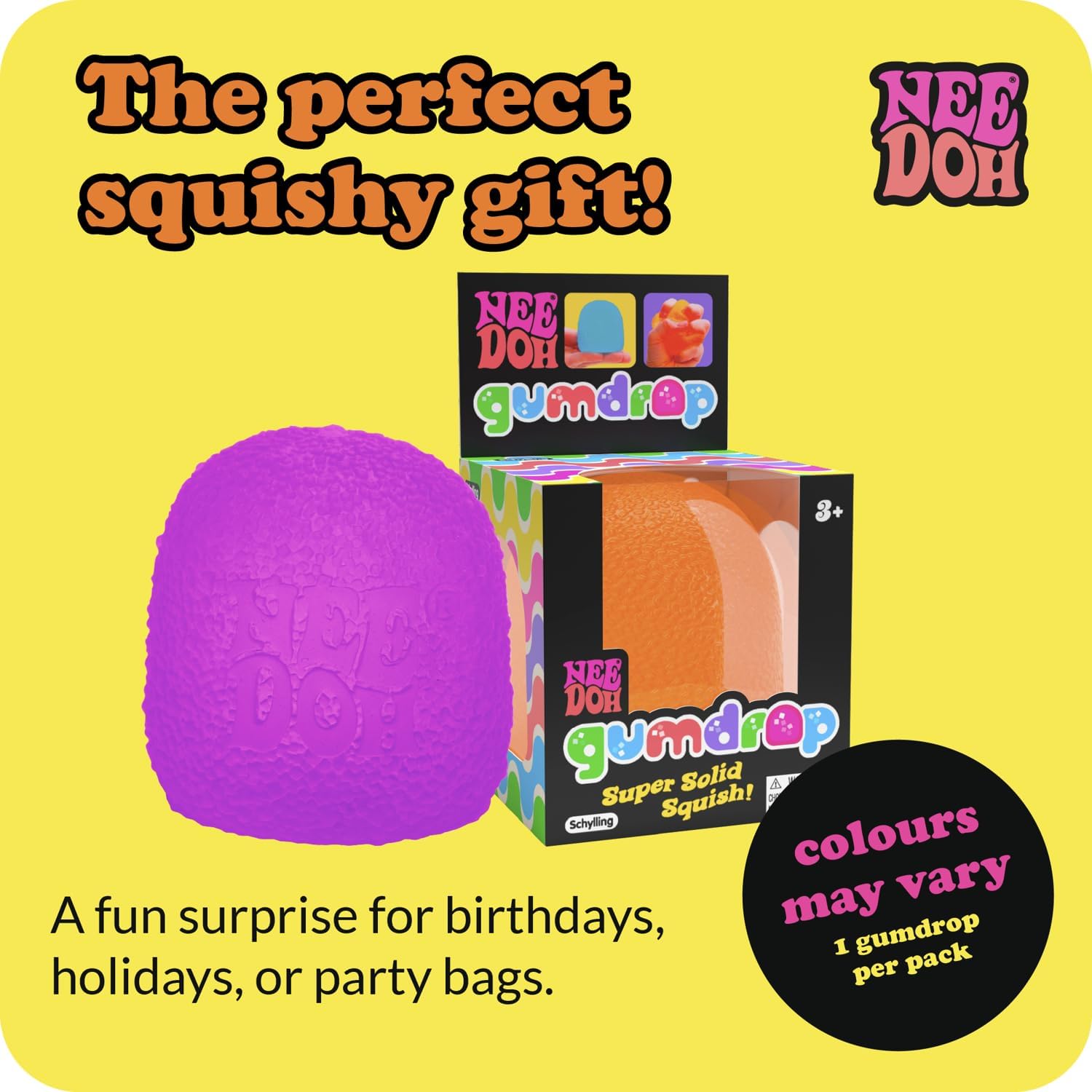 Schylling NeeDoh Gumdrop Sensory Toy - Size reference