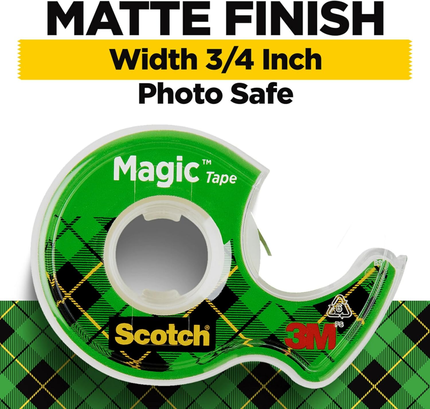 Scotch Magic Tape, 3 Rolls, Invisible, 3/4 x 300 in - Detail view