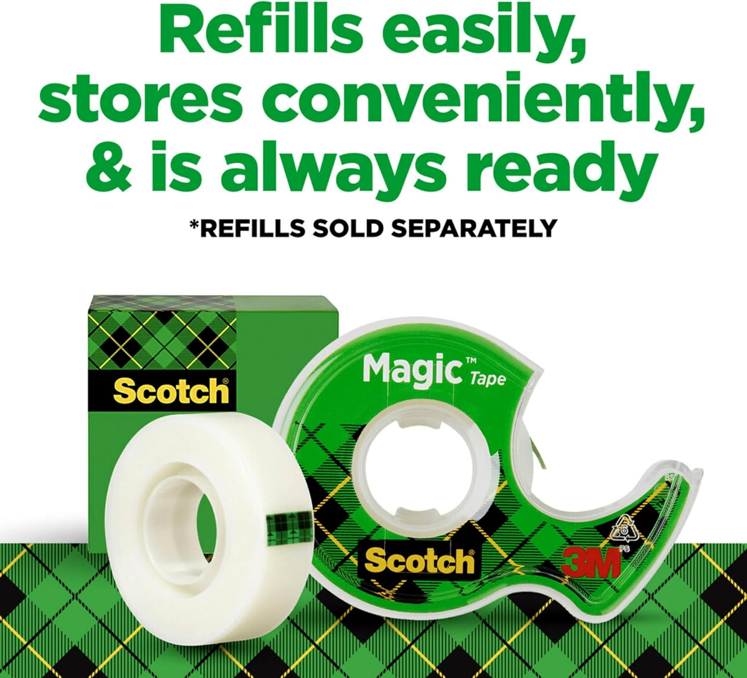Scotch Magic Tape, 3 Rolls, Invisible, 3/4 x 300 in - Packaging