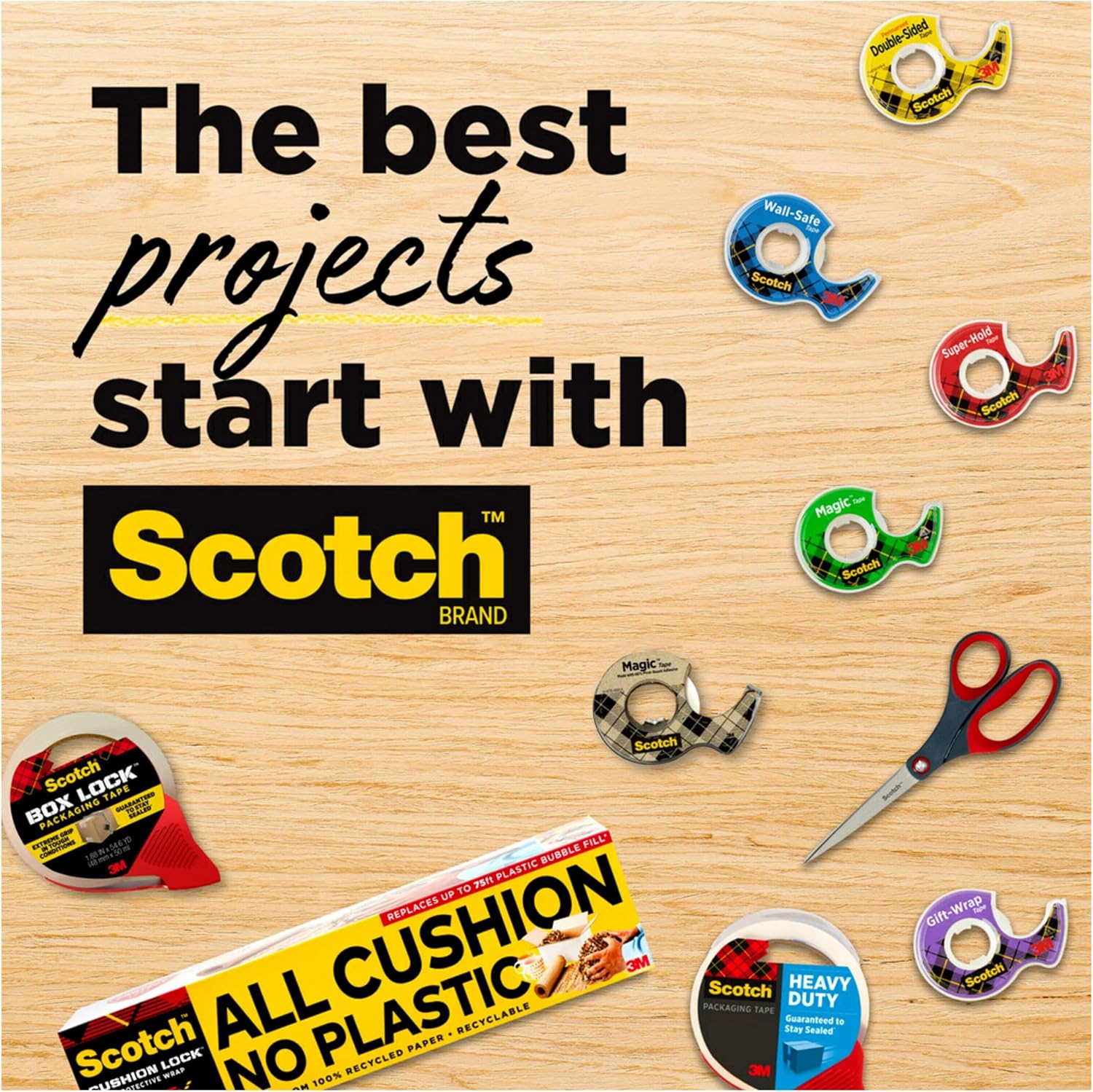 Scotch Magic Tape, 3 Rolls, Invisible, 3/4 x 300 in - Feature highlight