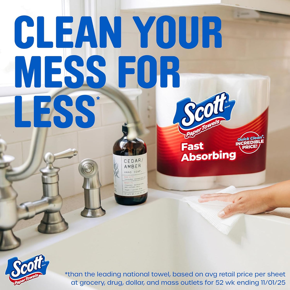 Scott Choose-A-Sheet Paper Towels, 6 Double Rolls - Detail view