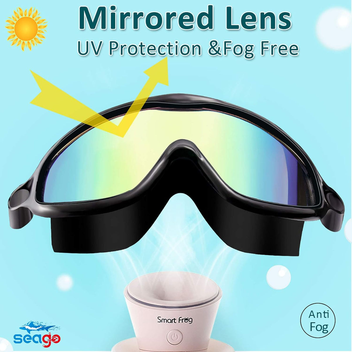 Seago Kids Swim Goggles 2 Pack, Anti-Fog - Detail view