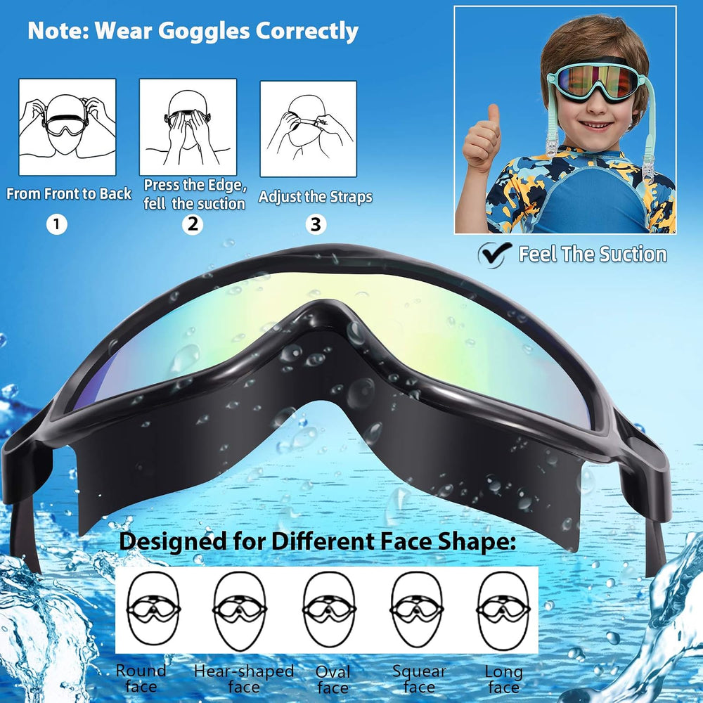 Seago Kids Swim Goggles 2 Pack, Anti-Fog - Alternate angle